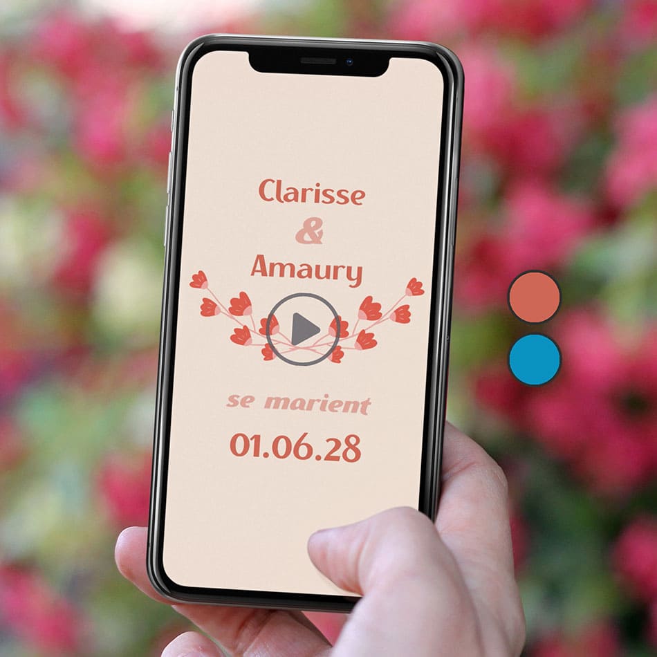 Aperçu de la vidéo save the date thème champêtre coloris rouge