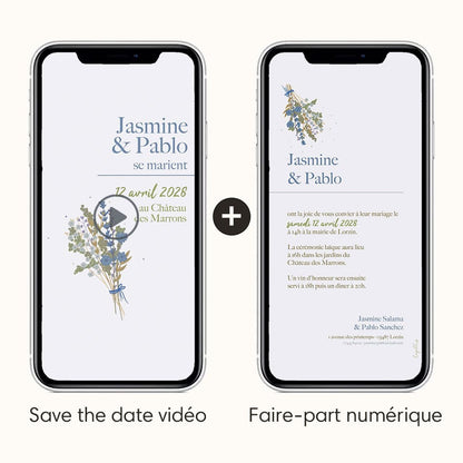 save the date virtuel animé et faire-part numérique en plus pour ajouter des détails pour les invités