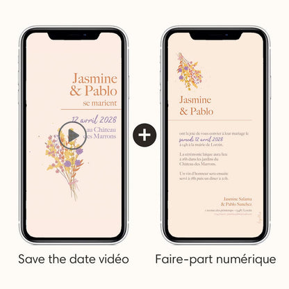 save the date vidéo + faire part numérique pour plus de détails pour le jour J