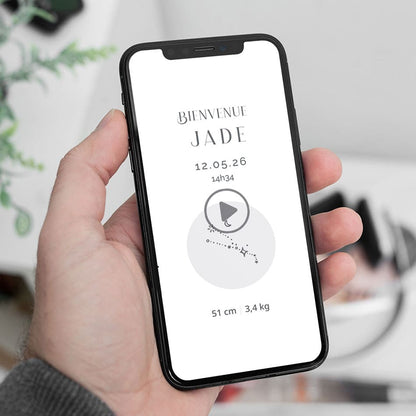 Faire-part de naissance sur le thème Astro ! format vidéo pour annoncer l'arrivée de votre bébé - signe : taureau