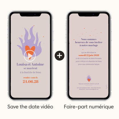 save the date animé avec l'option faire-part numérique pour communiquer les détails du jour J