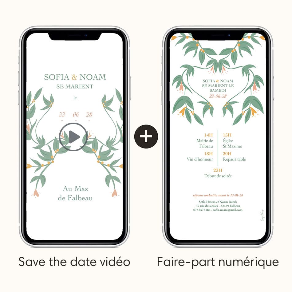 save the date vidéo sur le thème Jardin botanique avec le faire-part numérique qui va avec