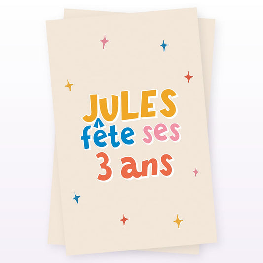 Invitation virtuelle anniversaire enfant, Cosmos