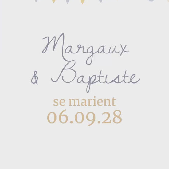 Save the date animé de 22 secondes avec les infos principales pour votre mariage sur le thème de la guinguette