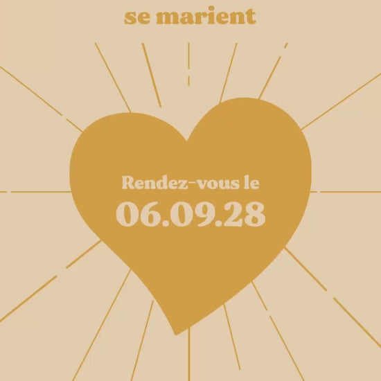 Vidéo de 22 secondes pour le save the date mariage thème coeur couleur jaune