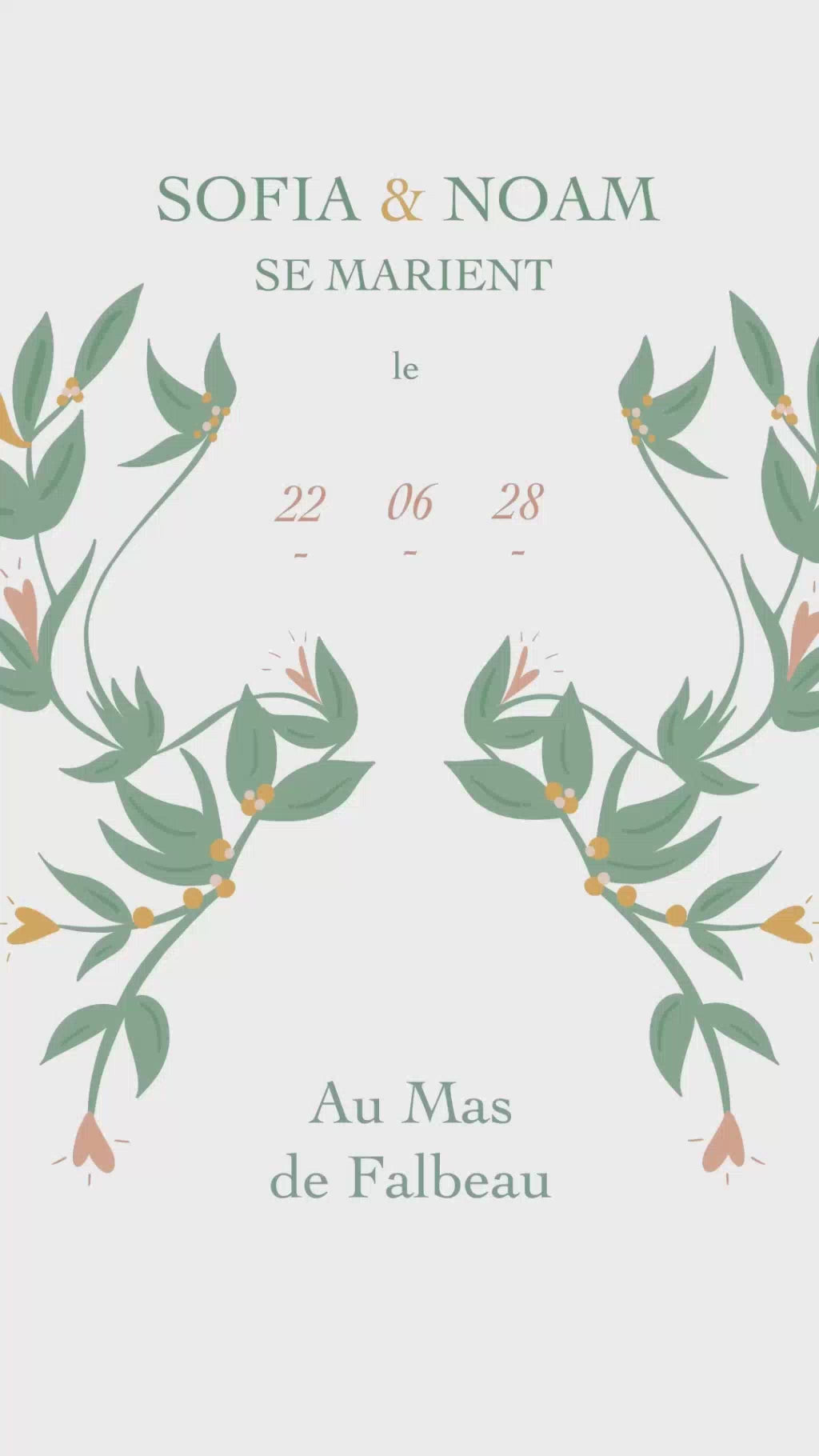 Vidéo de 22 secondes pour le save the date de votre mariage sur le thème jardin botanique