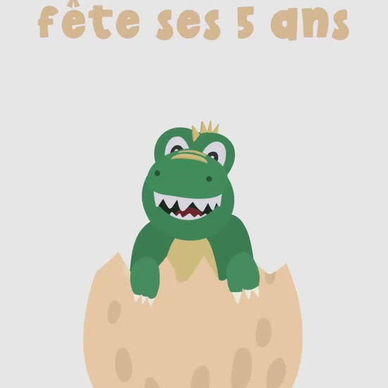 Invitation vidéo pour anniversaire enfant format vidéo de 30 secondes sur le thème des dinosaures