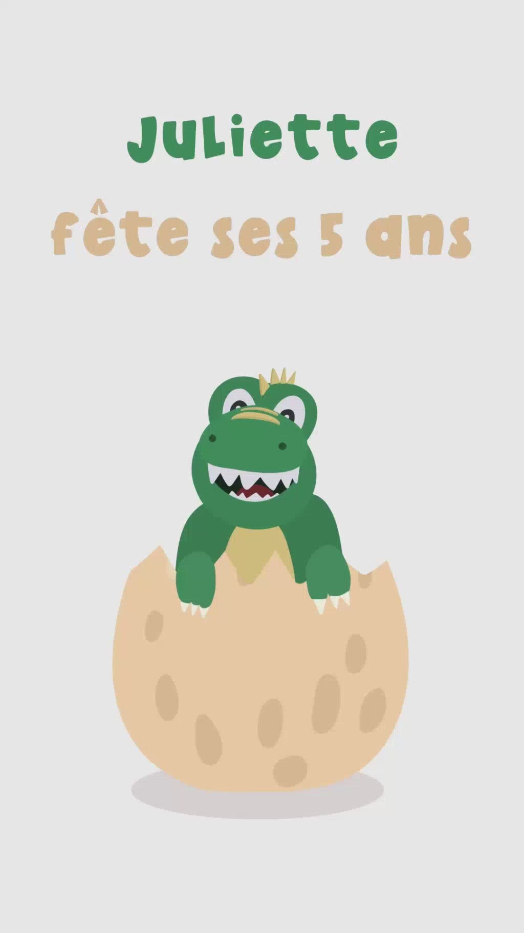 Invitation vidéo pour anniversaire enfant format vidéo de 30 secondes sur le thème des dinosaures