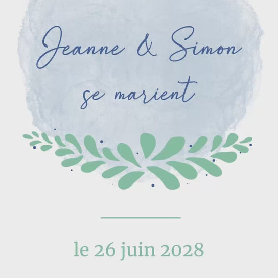 Save the date animé de 22 secondes pour annoncer avec douceur et poésie la date de votre mariage