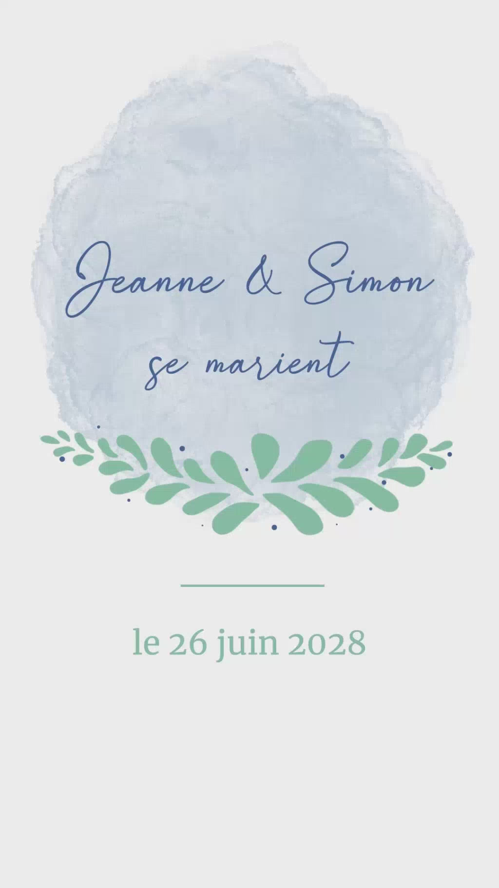 Save the date animé de 22 secondes pour annoncer avec douceur et poésie la date de votre mariage