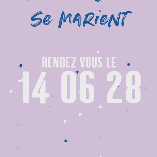 Save the date vidéo de 22 secondes, thème Let's party coloris bleu