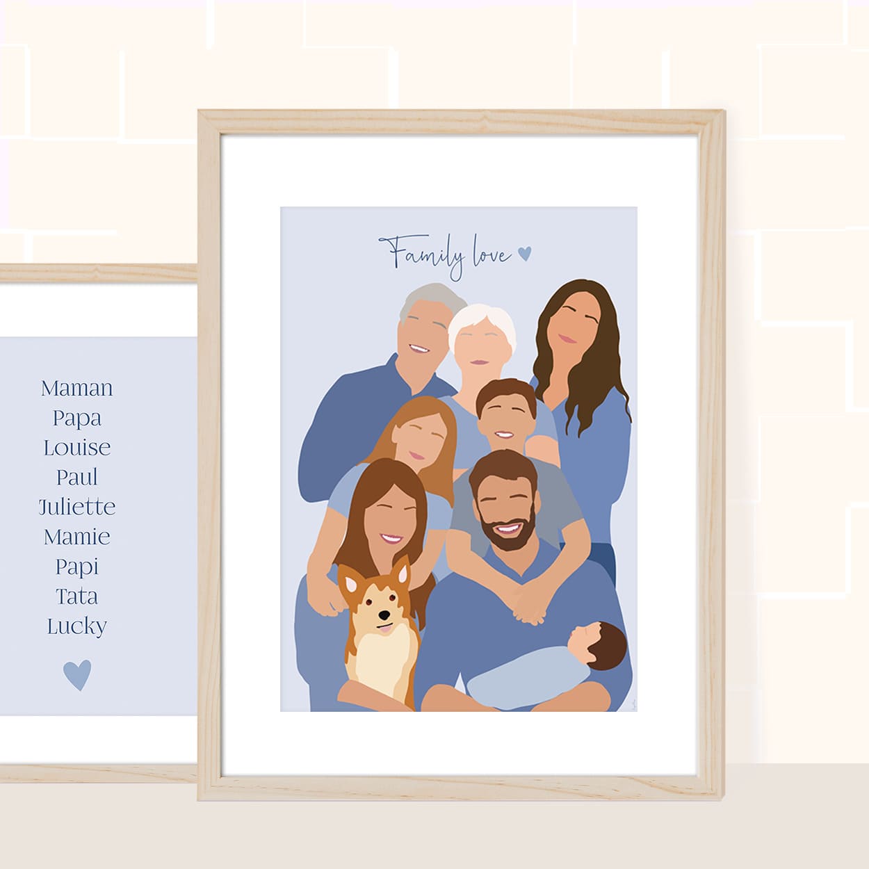 Illustration - couleur bleu POSTER DÉCORATION