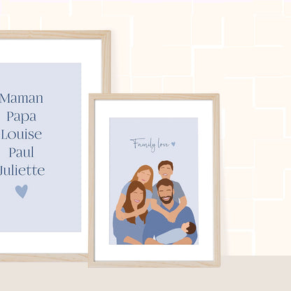 Illustration - couleur bleu POSTER DÉCORATION